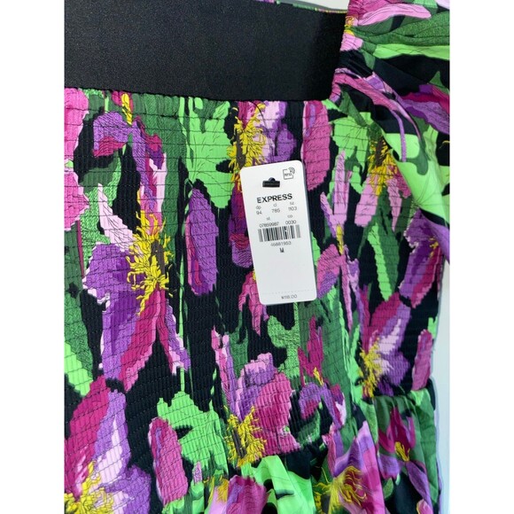 Floral Square Neck Puff Sleeve Tiered Poplin Maxi Dress Medium NWT Wedding Guest - Picture 6 of 12